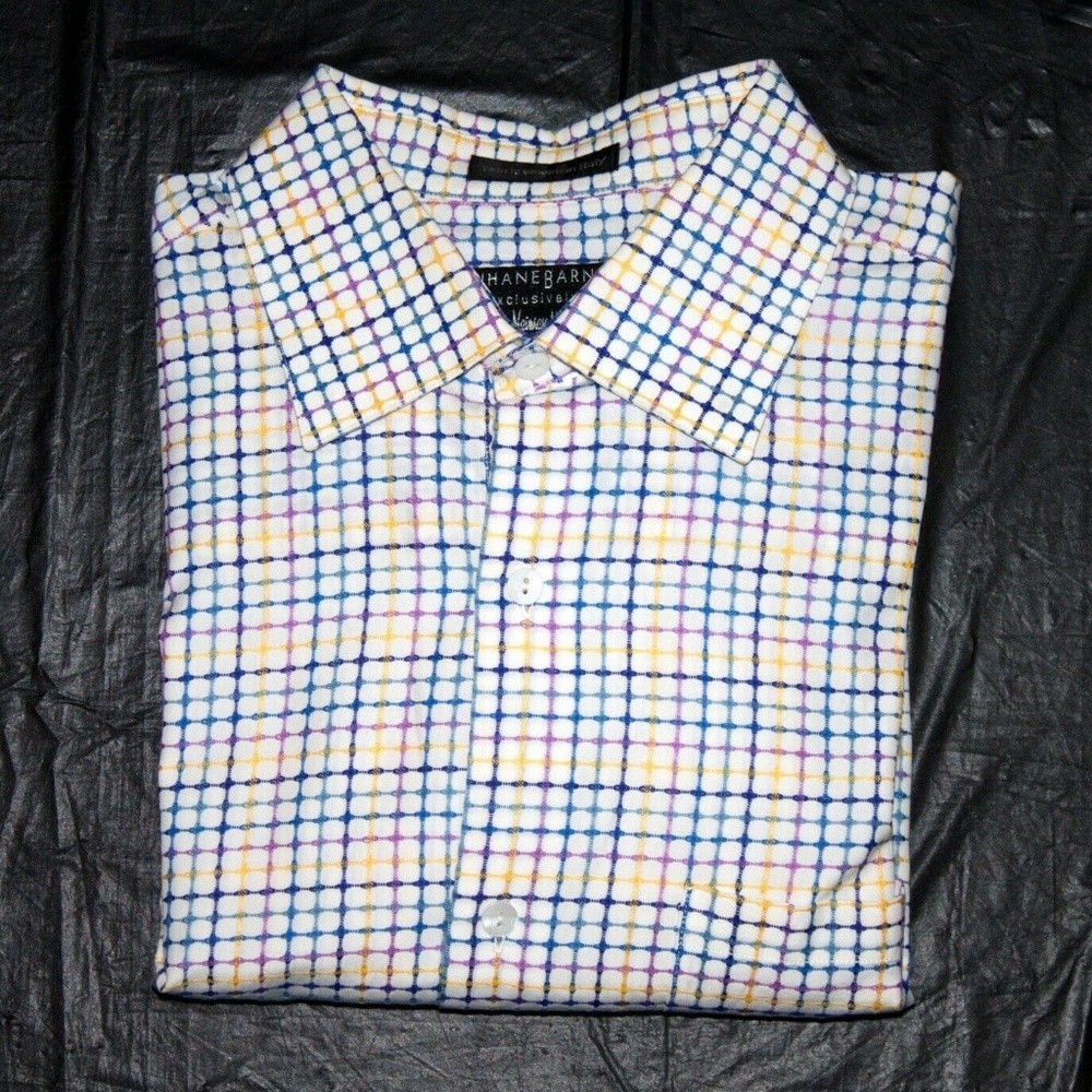 Jhane Barnes Mens Long Sleeve Button Front Shirt S - Picture 5 of 7